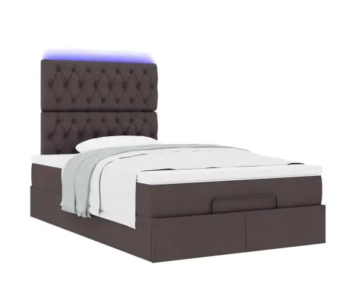 Osmaņu Gultas Rāmis Ar Matrača Tumši Pelēks 120X200 Cm Audums Vidaxl