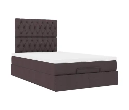 Osmaņu Gultas Rāmis Ar Matrača Tumši Pelēks 120X200 Cm Audums Vidaxl