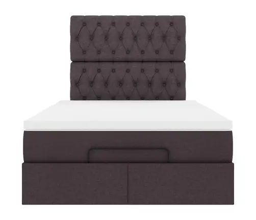 Osmaņu Gultas Rāmis Ar Matrača Tumši Pelēks 120X200 Cm Audums Vidaxl