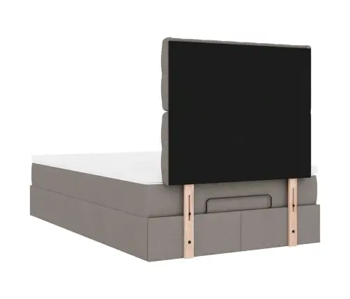 Osmaņu Gultas Rāmis Ar Matrača Pelēkbrūns 120X200Cm Audums Vidaxl