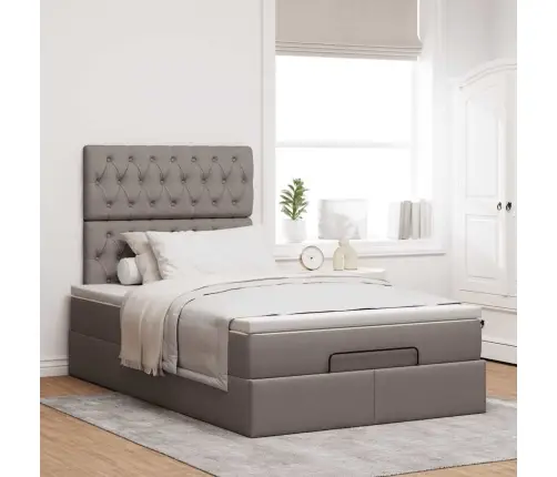 Osmaņu Gultas Rāmis Ar Matrača Pelēkbrūns 120X200Cm Audums Vidaxl