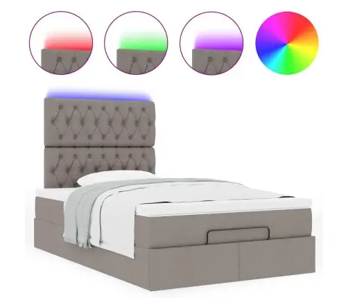 Osmaņu Gultas Rāmis Ar Matrača Pelēkbrūns 120X200Cm Audums Vidaxl