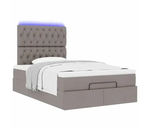 Osmaņu Gultas Rāmis Ar Matrača Pelēkbrūns 120X200Cm Audums Vidaxl