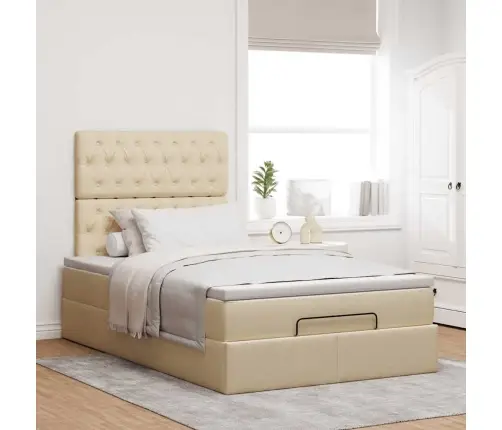 Osmanų Lovos Rėmas Su Čiužiniu, Kreminis, 120X200cm Audinys