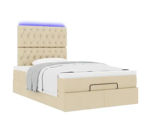 Osmanų Lovos Rėmas Su Čiužiniu, Kreminis, 120X200cm Audinys