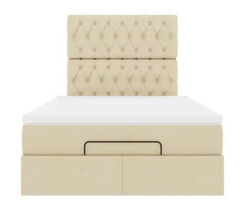 Osmanų Lovos Rėmas Su Čiužiniu, Kreminis, 120X200cm Audinys