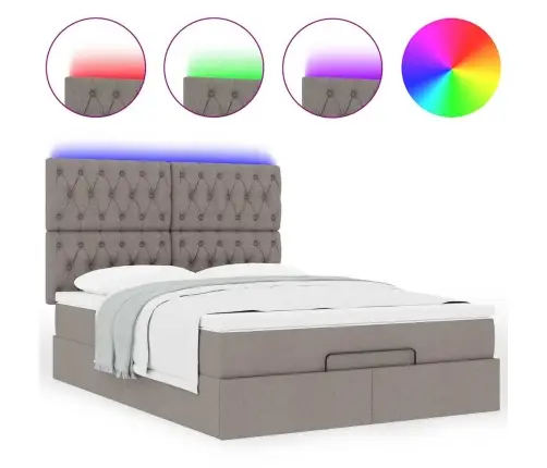 Ottomani Voodi Madratsita Ja Led, Tape, 140X190 cm Kangas