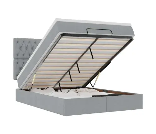 Osmaņu Gultas Rāmis Ar Matrača Gaiši Pelēks 140X200Cm Audums Vidaxl