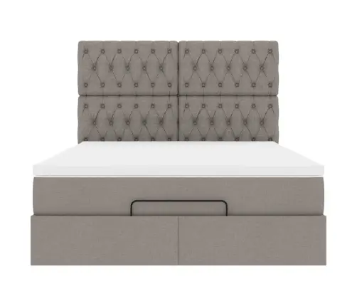 Osmaņu Gulta Ar Matraci Un Gaismas Diodēm Taupē 140X200 Cm Vidaxl