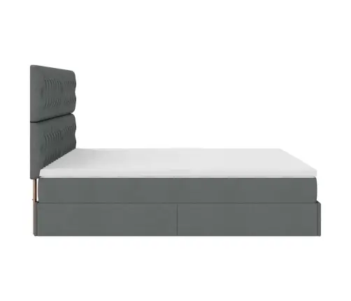 Ottomani Voodiraam Madratsiga, Tumehall, 160X200 cm Kangas