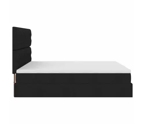 Osmaņu Gultas Rāmis Ar Matrača Melns 160X200Cm Audums Vidaxl