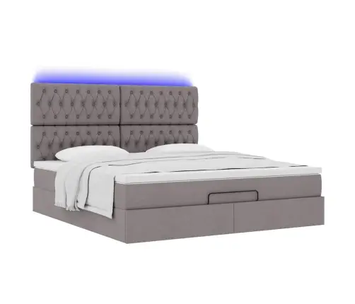 Osmanų Lovos Rėmas Su Čiužiniu, Taupe, 160X200 cm Audinys