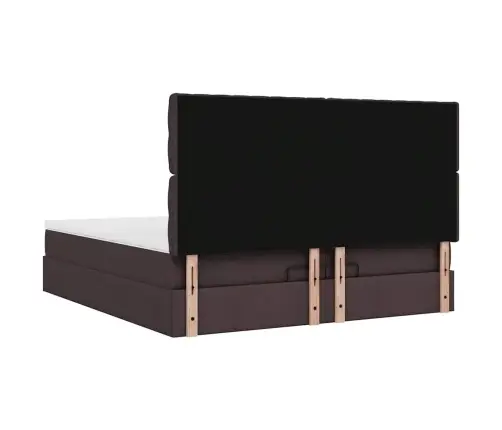 Osmanų Lovos Rėmas Su Čiužiniais, Rudas, 200X200cm Audinys