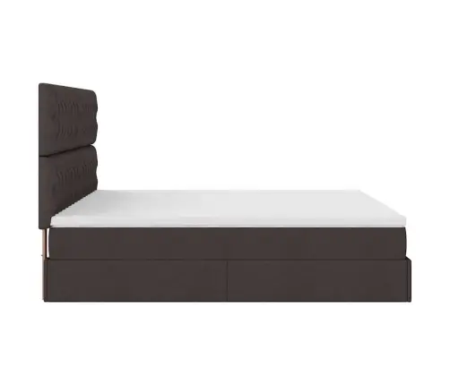 Osmanų Lovos Rėmas Su Čiužiniais, Rudas, 200X200cm Audinys