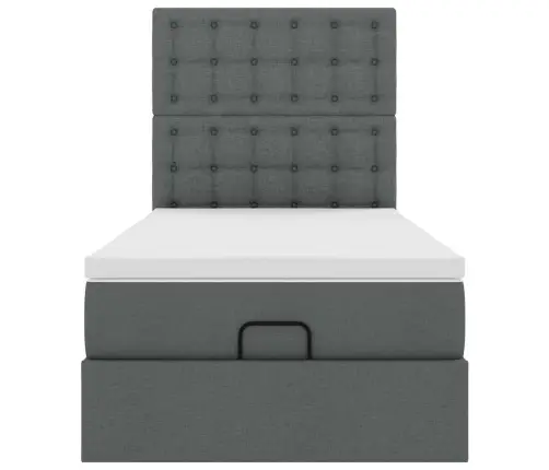 Osmanų Lovos Rėmas Su Čiužiniu, Pilkas, 90X190cm Audinys