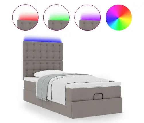 Osmaņu Gultas Rāmis Ar Matrača Pelēkbrūna 90X190 Cm Audums Vidaxl