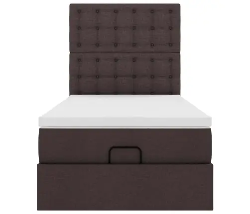 Osmanų Lovos Rėmas Su Čiužiniu, Rudas, 100X200cm Audinys