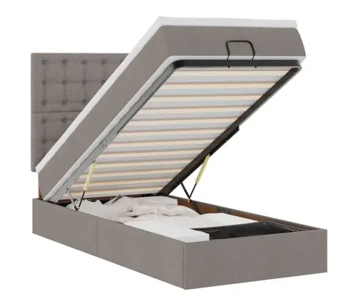 Osmaņu Gultas Rāmis Ar Matrača Pelēkbrūna 100X200 Cm Audums Vidaxl