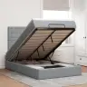 Osmaņu Gultas Rāmis Ar Matrača Gaiši Pelēks 120X190 Cm Audums Vidaxl