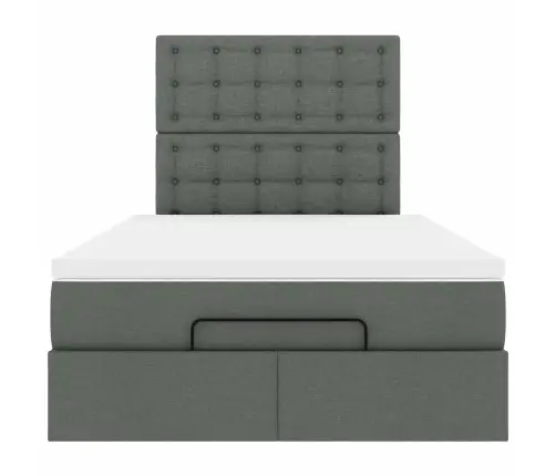 Osmanų Lova Su Čiužiniu Ir Led Tamsiai Pilkas 120X190Cm Audinys