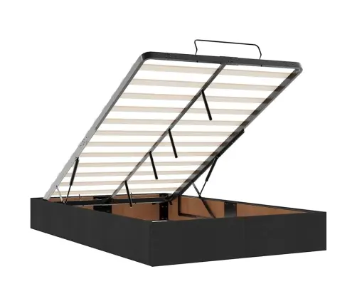 Ottomani Voodi Madratsi Ja Led, Must, 120X190 cm Kangas