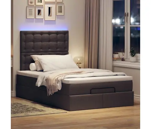 Ottomani Voodiraam Madratsiga, Tumepruun, 120X190 cm Kangas