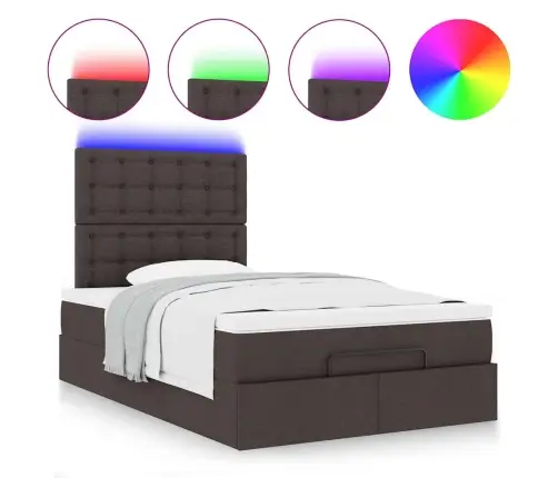 Ottomani Voodiraam Madratsiga, Tumepruun, 120X190 cm Kangas