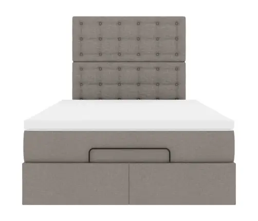 Osmaņu Gulta Ar Matraci&Leds, Pelēkbrūns, 120X190 Cm, Audums Vidaxl