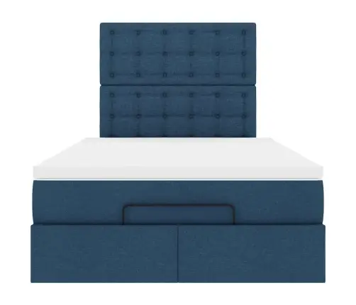 Osmaņu Gulta Ar Matraci&Leds, Zils, 120X190 Cm, Audums Vidaxl