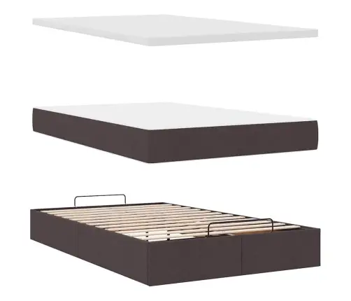 Osmaņu Gultas Rāmis Ar Matrača Tumši Pelēks 120X200 Cm Audums Vidaxl
