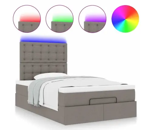 Osmanų Lovos Rėmas Su Čiužiniu, Taupe, 120X200cm Audinys