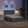 Osmaņu Gulta Ar Matraci&Leds, Tumši Pelēks, 140X200 Cm, Audums Vidaxl