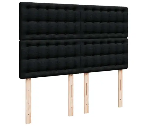 Osmanų Lova Su Čiužiniu Ir Led Lemputėmis Juodas 140X200 Cm