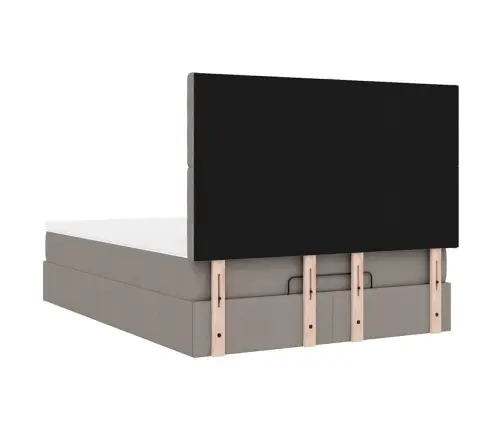 Osmaņu Gulta Ar Matraci Un Gaismas Diodēm Taupē 140X200 Cm Vidaxl