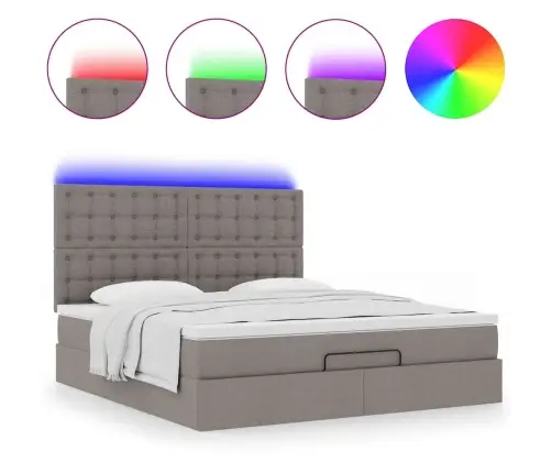 Osmaņu Gultas Rāmis Ar Matrača Pelēkbrūns 160X200Cm Audums Vidaxl