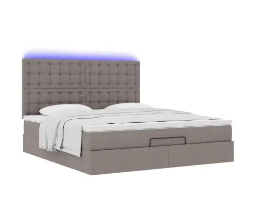 Osmaņu Gultas Rāmis Ar Matrača Pelēkbrūns 160X200Cm Audums Vidaxl