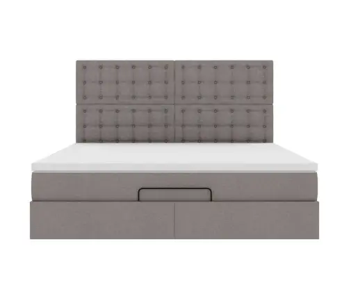 Osmaņu Gultas Rāmis Ar Matrača Pelēkbrūns 160X200Cm Audums Vidaxl