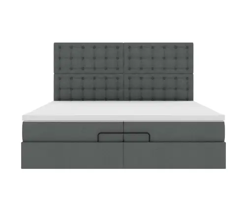 Ottomani Voodiraam Madratsitega, Tumehall, 200X200cm Kangas