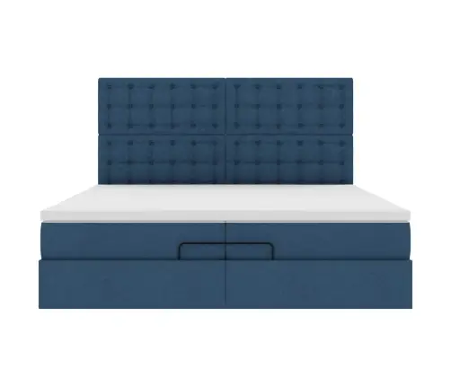 Ottomani Voodiraam Madratsitega, Sinise, 200X200cm Kangas