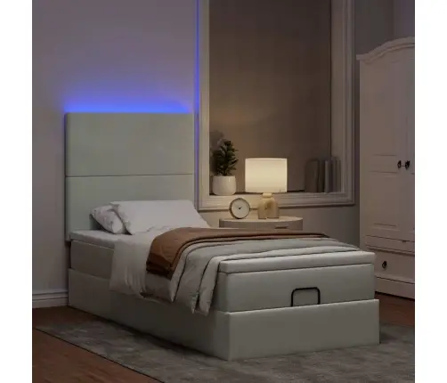 Osmaņu Gultas Rāmis Ar Matračiem Gaiši Pelēks 80X200 Cm Samts Vidaxl