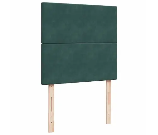 Osmaņu Gultas Rāmis Ar Matračiem Tumši Zaļš 90X190 Cm Samts Vidaxl