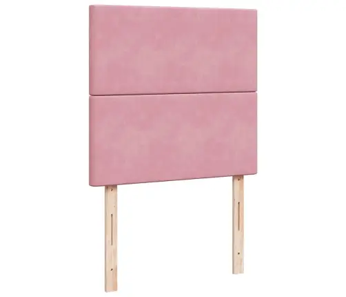 Osmaņu Gultas Rāmis Ar Matračiem Rozā 90X190Cm Samts Vidaxl