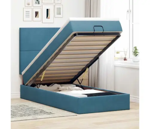 Osmaņu Gultas Rāmis Ar Matračiem Tumši Pelēks 90X200Cm Samts Vidaxl