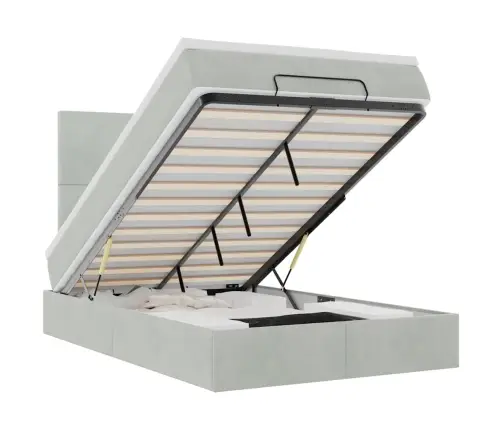 Osmaņu Gultas Rāmis Ar Matračiem Gaiši Pelēks 120X190Cm Samts Vidaxl