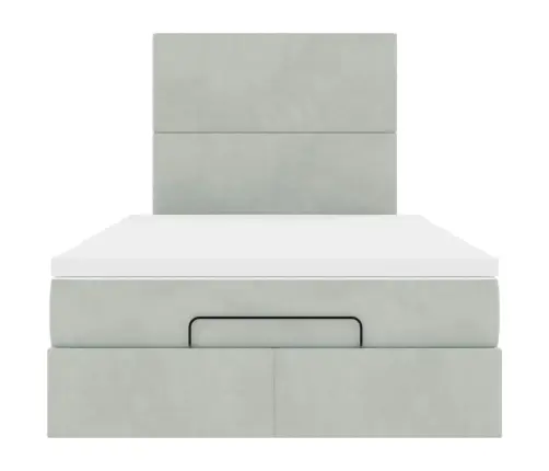 Osmaņu Gultas Rāmis Ar Matračiem Gaiši Pelēks 120X190Cm Samts Vidaxl