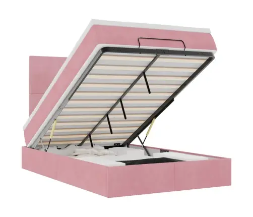 Osmaņu Gultas Rāmis Ar Matračiem Rozā 120X190Cm Samts Vidaxl