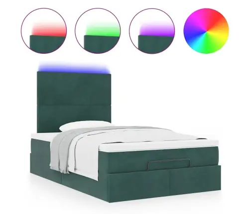 Osmaņu Gultas Rāmis Ar Matračiem Tumši Pelēks 120X200 Cm Samts Vidaxl