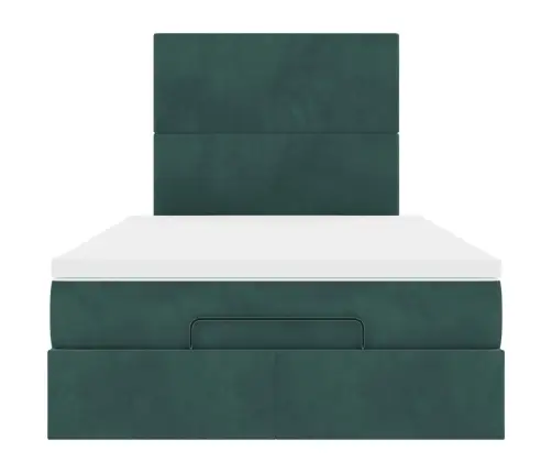 Osmaņu Gultas Rāmis Ar Matračiem Tumši Pelēks 120X200 Cm Samts Vidaxl