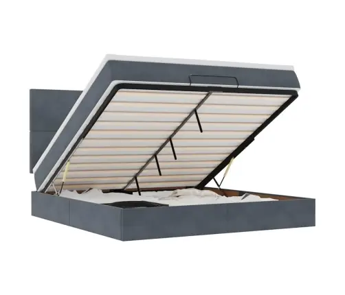 Osmaņu Gultas Rāmis Ar Matračiem Tumši Pelēks 180X200Cm Audums Vidaxl