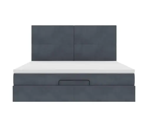 Osmaņu Gultas Rāmis Ar Matračiem Tumši Pelēks 180X200Cm Audums Vidaxl